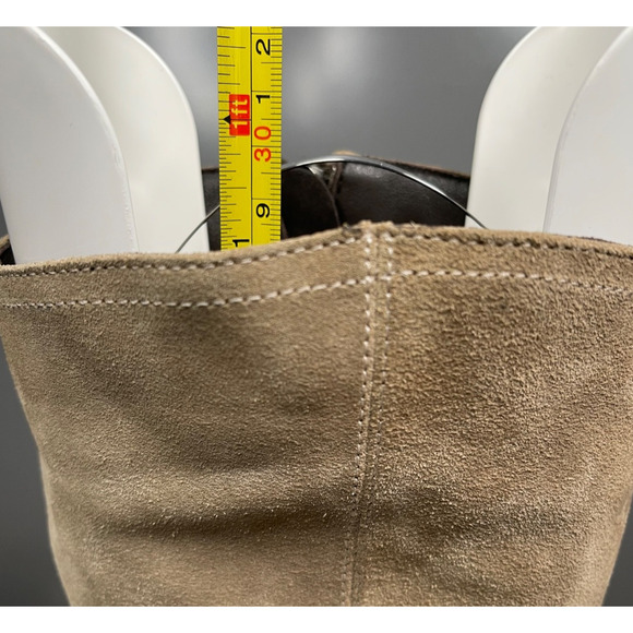 Vince Camuto Women's Babellie Mid Calf Boots Size 9 Taupe Suede Cowboy Western - Picture 16 of 16